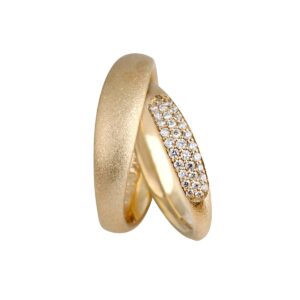 2-in-1 Pavé Vielsesringe 14K Guld