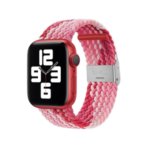 Apple Watch (38/40/SE/41mm) - Deluxe™ Woven Flettet Loop Rem - Rød