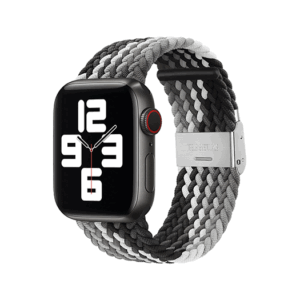 Apple Watch (38/40/SE/41mm) - Deluxe™ Woven Flettet Loop Rem - Sort/Grå
