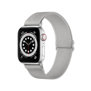 Apple Watch (38/40/SE/41mm) - Polyester Nylon Rem Armbånd - Sølv