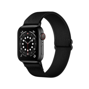 Apple Watch (38/40/SE/41mm) - Polyester Nylon Rem Armbånd - Sort