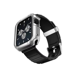 Apple Watch (41mm) - K2™ Stødsikkert Håndværker Rem / Cover - Sølv/Sort