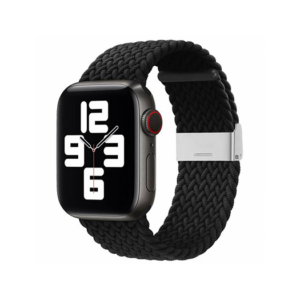 Apple Watch (42/44/SE/45mm & Ultra) - Deluxe™ Flettet Nylon Rem - Sort