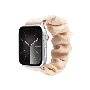 Apple Watch (42/44/SE/45mm & Ultra) - Scrunchie Velour Dame Armbånd - Fersken