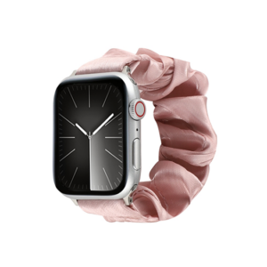 Apple Watch (42/44/SE/45mm & Ultra) - Scrunchie Velour Dame Armbånd - Pink