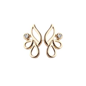 Blomster Ørestikker 14K Guld