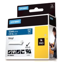 DYMO Rhino Professional, mrkbar permanent vinyltape, 12mm, hvid teks