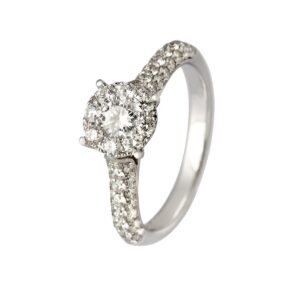 Halo Ring 14K Hvidguld