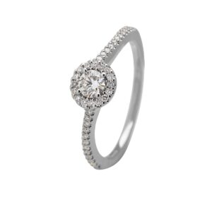 Halo Ring 18K Hvidguld