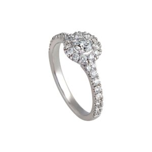 Halo Ring 18K Hvidguld