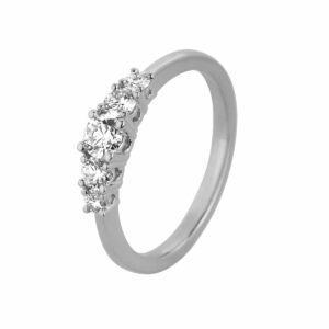 Heart Quintet 050 Ring 18K Hvidguld