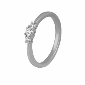 Heart Trilogy 020 Ring 18K Hvidguld