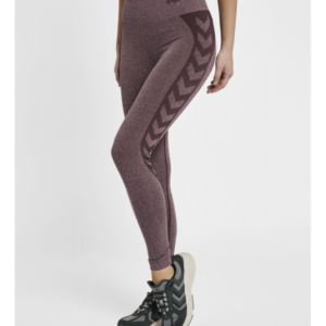 Hummel Coco Seamless Mid Waist Tights i Fudge/woodrose melange m. normal taljehøjde til kvinder