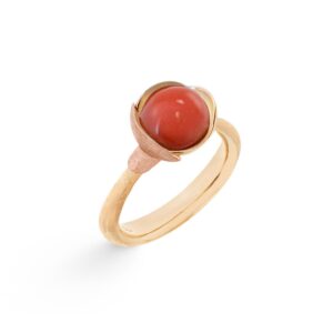 Lotus Ring Str.1 18K Guld Koral