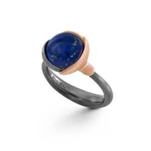Lotus Ring Str.2 Sølv Lapis