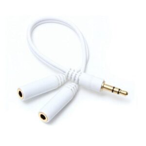 Minijack 3.5mm Audio Headset Splitterkabel - Hvid