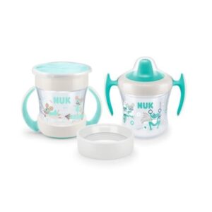 Nuk Mini Cups - Kop, 3-i-1 Drikkekop, Lysegrøn, 6+m