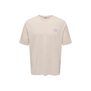 ONLY & SONS T-Shirt med print i beige til herre