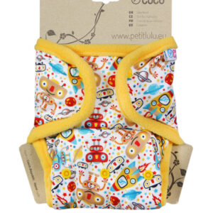 Petit Lulu onesize prefold cover - trykknapper - robots