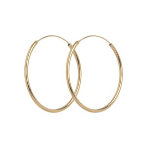 Plain Hoops Ørestikker Forgyldt Sølv