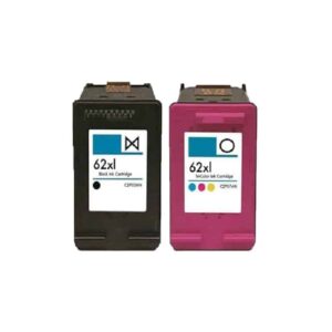 Rabat sæt! HP 62XL 1 x Sort 1 x Farve Kompatibel HP 62 XL 35 ml