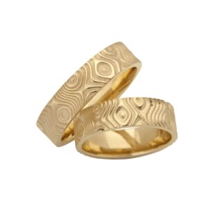 Raindrops Vielsesringe Bred 14K Guld