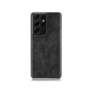 Samsung Galaxy S21 Ultra - DELUXE™ Grain Læder Bag Cover - Sort