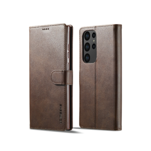 Samsung Galaxy S23 Ultra - LC.IMEEKE™ Læder Cover M. Kortholder - Brun