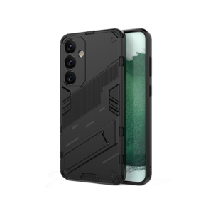 Samsung Galaxy S24 - Eagle™ PRZ Stødsikkert Cover M. Kickstand - Sort