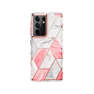 Samsung S21 Ultra - UNIQ™ Marble Silikone Cover - Rose Pearl