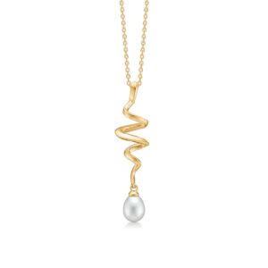 Swirl Pearl Vedhæng 14K Guld