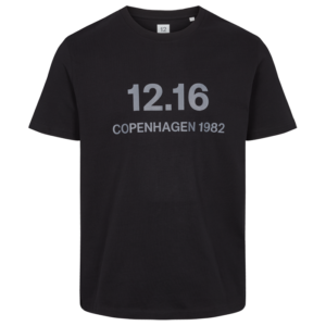 T-Shirt 100% Økologisk Bomuld 12.16 logo Black - Small