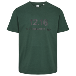 T-Shirt 100% Økologisk Bomuld 12.16 logo Olive - Large