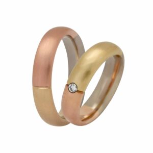 Tricolora Vielsesringe 14K Guld