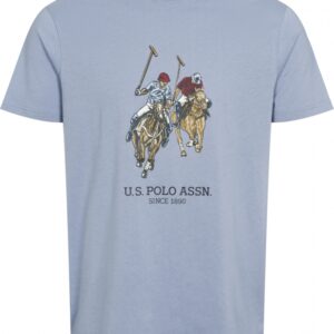 U.S POLO ASSN T-shirt i lyseblå m. logo til herre | Regular fit |