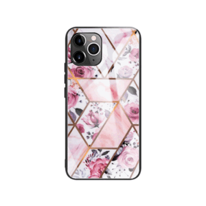 iPhone 11 Pro - DELUXE™ Marble Cover M. Glas Bagside - Argyle Pink