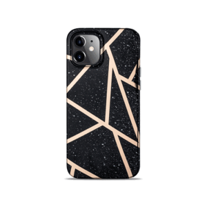 iPhone 12 - DELUXE™ Marble Silikone Cover - Black Stone