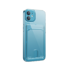 iPhone 12 - DeLX™ Silikone Cover Med Kortholder - Gennemsigtig