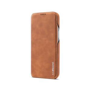 iPhone 12 - LC.IMEEKE™ Læder Flip Cover M. Kortholder - Brun