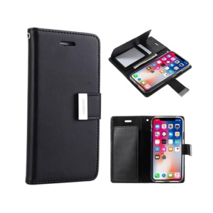 iPhone 12 Mini - MERCURY™ Fold Læder Etui M. Kortholder - Sort