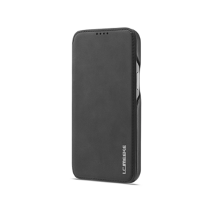 iPhone 12 Pro - LC.IMEEKE™ Læder Flip Cover M. Kortholder - Sort