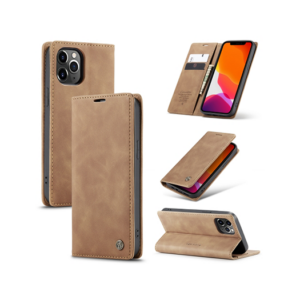 iPhone 12 Pro Max - CaseMe™ Noble Læder Etui / Pung - Brun