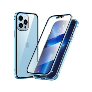 iPhone 13 Pro Max - MagGuard™ 360 Magnetisk Cover M. Hærdet glas - Sierra Blue