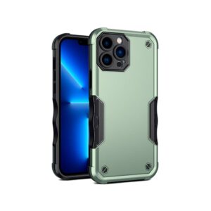 iPhone 13 Pro Max - REALIKE™ Pro Stødsikkert Håndværker Cover - Army/Grøn