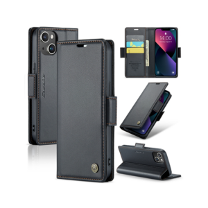 iPhone 14 - CaseMe™ Neo Læder Cover / Pung - Sort