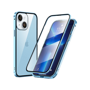 iPhone 14 - MagGuard™ 360 Magnetisk Cover M. Hærdet glas - Sierra Blue