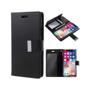 iPhone 14 Plus - MERCURY™ Fold Læder Etui M. Kortholder - Sort