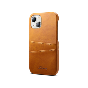iPhone 14 Plus- NX Design Læder Cover M. Kortholder - Lysebrun
