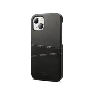 iPhone 14 Plus - NX Design Læder Cover M. Kortholder - Sort