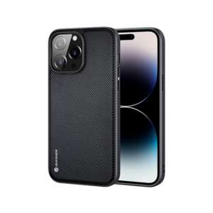 iPhone 14 Pro - DUX DUCIS® Luxe Cover - Tekstil Design - Sort